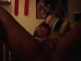 Black teen with big tits masturbates on cam