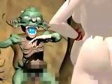 3D redhead anime hard fucked with monster