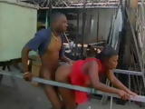 Black Woman Gets Fucked at Warehouse