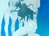 Hentai gets vibrator in her pussy and sucking cocks underwater
