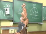 3d anime shemale coeds with big tits sucking cock in the class