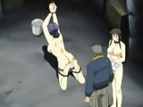 Roped hentai gets injection with an enema