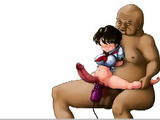 3D boygirl anime coed dildoed and fucked by bald shemale animated