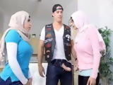 Hijab Step Mother And Daughter Arguing Which One Will Suck Cock First