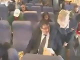 Stewardess CFNM Tekoki In The Airplane