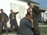 Blonde Officer Taking Advantage Of Several Soldiers For Outdoor Fuck