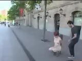 Redhead walked naked in Barcelona in daylight