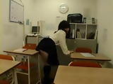 Teen Caught Masturbating With Desk Rubs Her Classmates Dick With Her Ass Till Cum