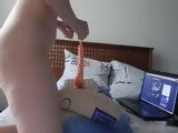 Preparing Field For Playing With New Dildo