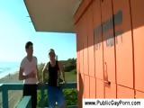 Public blowjob in a beach house
