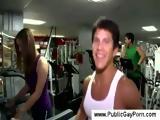 Sporty guys working on their body