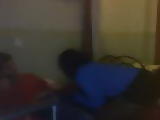 Young ebony slut blows big white dick in African hotel room