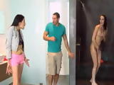 Brunette Gf Caught Her Sneaky Boyfriend Spying On Her Stepmoms Showering  Kimberly Gates and Bianca Breeze