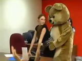 Male stripper show at an office