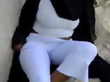 Arab Hijab Woman Show Off Her Wet Panties Outdoor