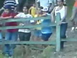Crazy Latinoamericans Having Sex In The River While Rest Of The Village Looking