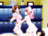Lucky guy gets two hentai nurses tittyfucked and gangbanged