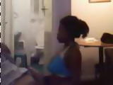 Big booty African slut blows tourists dick on amateur vid