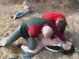 Boy Tied Up And his Girlfriend Brutally Raped Outdoor