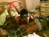 Ebony teen girlfriend sucks big cock