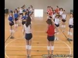 Stripping japanese exercise girls during class