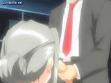 Anime teacher rubs a dick