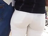 Candid White Jeans Shorts Milf