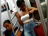 White Tube top black cutie on the train