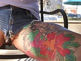 Spy Unaware Asian Showing Pussy Lips And Ass In Short Shorts