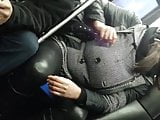 Freaky eyed sista hiding some huge tits in coat
