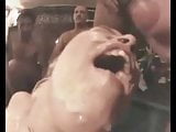 Blonde gangbanged on pool table