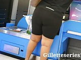 Candid quick tall ebony thickness walk by