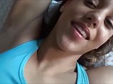 Cute step sister. Cum on pussy