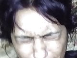 Shumaila gets spunk shot onto her face