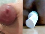Irresistible antonella fucks the dildo and he cums