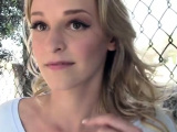 Shameless blonde Crissy Kay performs dick licking session