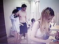 A lot of teens home and having fun