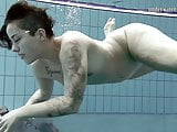 Chubby cutie underwater naked