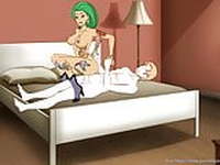 Sexy MILF fucks big cock - cumshot on tits - cartoon porn