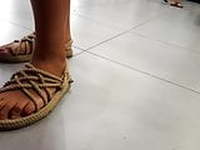 Candid sexy feets toes in sexy sandals