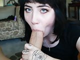 Goth Charlotte suck dick eat balls and drink my cum POV