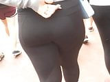 Mom and daughter walking in black leggings