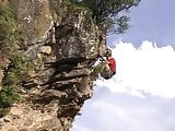 Hard core pain and belt in the air