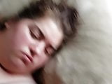 Giving my girlfriend a big facial what a whore 