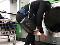 Latina teen at the laundromat 