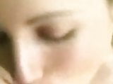 Close up cum in face
