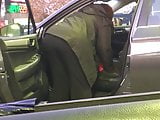 Busty Cougar showing ass in the cold 1.0