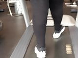 My Turkish big ass wife in gym in transparent leggings 