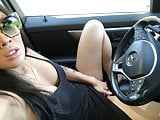 Asa loves to masturbate in the car