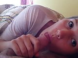Beautiful  german Marie sucking huge cock